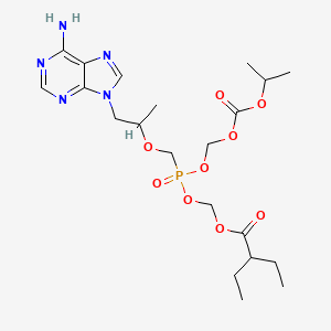 [1-(6-Aminopurin-9-yl)propan-2-yloxymethyl-(propan-2-yloxycarbonyloxymethoxy)phosphoryl]oxymethyl 2-ethylbutanoate