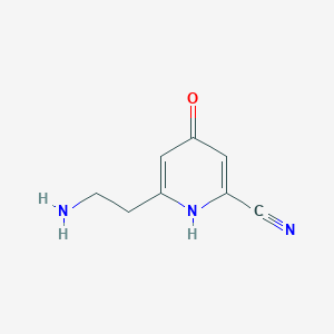 molecular formula C8H9N3O B14850329 6-(2-Aminoethyl)-4-hydroxypyridine-2-carbonitrile 