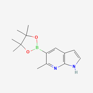 molecular formula C14H19BN2O2 B1485033 6-methyl-5-(tetramethyl-1,3,2-dioxaborolan-2-yl)-1H-pyrrolo[2,3-b]pyridine CAS No. 1402460-21-2