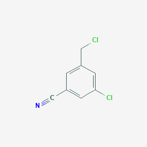 molecular formula C8H5Cl2N B14850337 3-Chloro-5-(chloromethyl)benzonitrile 