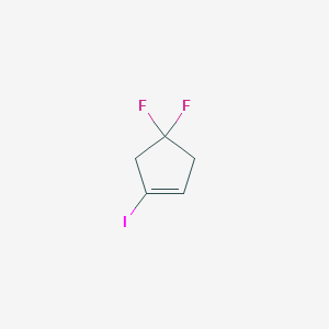 molecular formula C5H5F2I B14850348 4,4-Difluoro-1-iodocyclopentene 