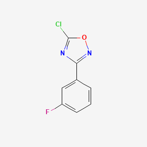 molecular formula C8H4ClFN2O B14850372 5-Chloro-3-(3-fluorophenyl)-1,2,4-oxadiazole 