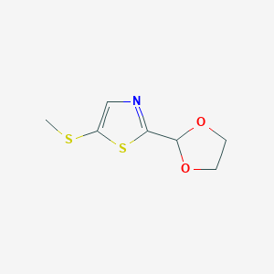 molecular formula C7H9NO2S2 B1485038 2-(1,3-Dioxolan-2-yl)-5-(methylsulfanyl)-1,3-thiazole CAS No. 2059948-18-2