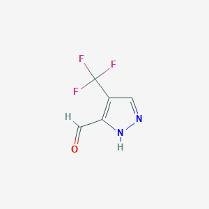 molecular formula C5H3F3N2O B14850391 4-(Trifluoromethyl)-1H-pyrazole-3-carbaldehyde 