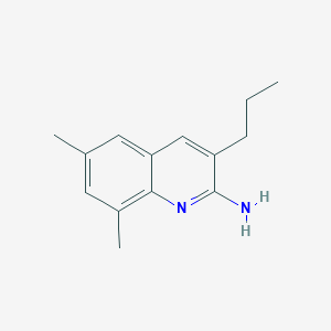 molecular formula C14H18N2 B14850413 2-Amino-6,8-dimethyl-3-propylquinoline 