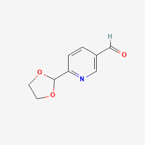 molecular formula C9H9NO3 B14850465 6-(1,3-Dioxolan-2-YL)nicotinaldehyde CAS No. 1256819-17-6