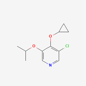 molecular formula C11H14ClNO2 B14850512 3-Chloro-4-cyclopropoxy-5-isopropoxypyridine 