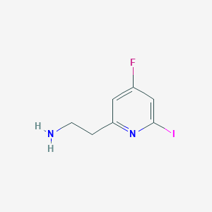 molecular formula C7H8FIN2 B14850539 2-(4-Fluoro-6-iodopyridin-2-YL)ethanamine 