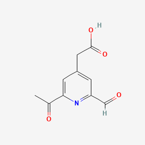 (2-Acetyl-6-formylpyridin-4-YL)acetic acid