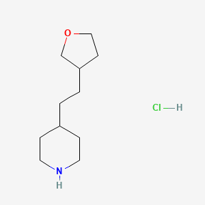molecular formula C11H22ClNO B1485059 4-[2-(Oxolan-3-yl)ethyl]piperidine hydrochloride CAS No. 2098003-23-5
