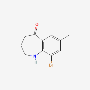 molecular formula C11H12BrNO B14850670 9-Bromo-7-methyl-1,2,3,4-tetrahydro-benzo[B]azepin-5-one 