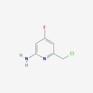 molecular formula C6H6ClFN2 B14850675 6-(Chloromethyl)-4-fluoropyridin-2-amine 