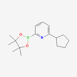 molecular formula C16H24BNO2 B14850798 6-(Cyclopentyl)pyridine-2-boronic acid pinacol ester 