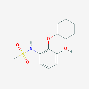 molecular formula C13H19NO4S B14850824 N-(2-(Cyclohexyloxy)-3-hydroxyphenyl)methanesulfonamide 