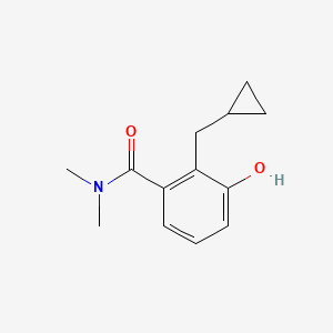 molecular formula C13H17NO2 B14850833 2-(Cyclopropylmethyl)-3-hydroxy-N,N-dimethylbenzamide 