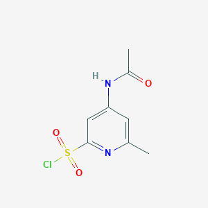 molecular formula C8H9ClN2O3S B14850837 4-(Acetylamino)-6-methylpyridine-2-sulfonyl chloride 