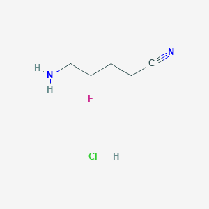 molecular formula C5H10ClFN2 B1485084 5-Amino-4-fluoropentanenitrile hydrochloride CAS No. 2098006-15-4