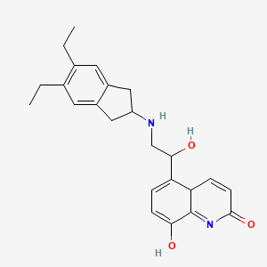 5-[2-[(5,6-diethyl-2,3-dihydro-1H-inden-2-yl)amino]-1-hydroxyethyl]-8-hydroxy-4aH-quinolin-2-one