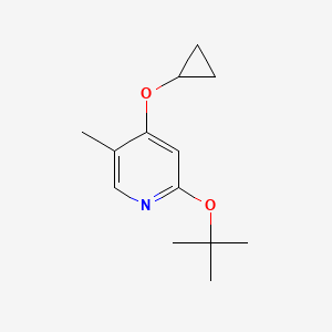 molecular formula C13H19NO2 B14850909 2-Tert-butoxy-4-cyclopropoxy-5-methylpyridine 