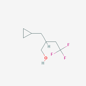 molecular formula C8H13F3O B14850915 2-(Cyclopropylmethyl)-4,4,4-trifluorobutan-1-ol 