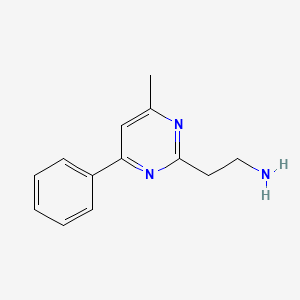 molecular formula C13H15N3 B14850961 2-(4-Methyl-6-phenylpyrimidin-2-YL)ethan-1-amine 