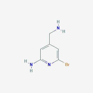 molecular formula C6H8BrN3 B14850974 4-(Aminomethyl)-6-bromopyridin-2-amine 