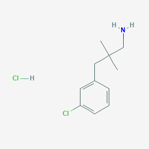 molecular formula C11H17Cl2N B1485098 3-(3-Chlorophenyl)-2,2-dimethylpropan-1-amine hydrochloride CAS No. 2098061-75-5
