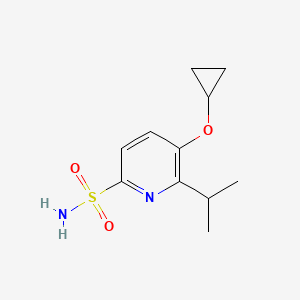 molecular formula C11H16N2O3S B14850995 5-Cyclopropoxy-6-isopropylpyridine-2-sulfonamide 