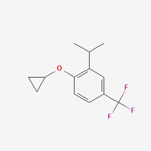 molecular formula C13H15F3O B14851012 1-Cyclopropoxy-2-isopropyl-4-(trifluoromethyl)benzene 