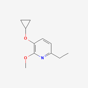 molecular formula C11H15NO2 B14851070 3-Cyclopropoxy-6-ethyl-2-methoxypyridine 