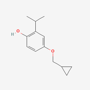 molecular formula C13H18O2 B14851094 4-(Cyclopropylmethoxy)-2-isopropylphenol 