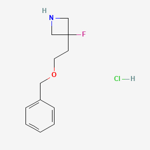 molecular formula C12H17ClFNO B1485112 3-[2-(Benzyloxy)ethyl]-3-fluoroazetidine hydrochloride CAS No. 2098007-34-0
