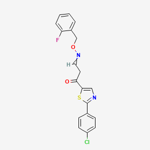 (E)-3-(2-(4-chlorophenyl)thiazol-5-yl)-3-oxopropanal O-2-fluorobenzyl oxime