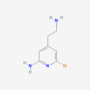 molecular formula C7H10BrN3 B14851212 4-(2-Aminoethyl)-6-bromopyridin-2-amine CAS No. 1393553-13-3