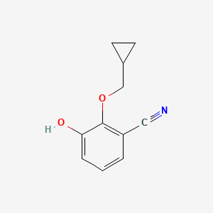 molecular formula C11H11NO2 B14851245 2-(Cyclopropylmethoxy)-3-hydroxybenzonitrile 