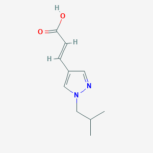 molecular formula C10H14N2O2 B1485126 (2E)-3-[1-(2-methylpropyl)-1H-pyrazol-4-yl]prop-2-enoic acid CAS No. 2098161-02-3