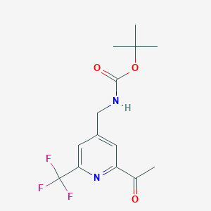 molecular formula C14H17F3N2O3 B14851267 Tert-butyl [2-acetyl-6-(trifluoromethyl)pyridin-4-YL]methylcarbamate 