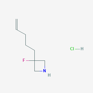 molecular formula C8H15ClFN B1485128 3-Fluoro-3-(pent-4-en-1-yl)azetidine hydrochloride CAS No. 2098025-52-4