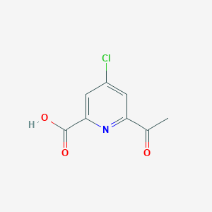 molecular formula C8H6ClNO3 B14851316 6-Acetyl-4-chloropyridine-2-carboxylic acid 