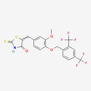 molecular formula C20H13F6NO3S2 B14851360 5-[1-[4-(2,4-Bis-trifluoromethyl-benzyloxy)-3-methoxy-phenyl]-methylidene]-2-thioxo-thiazolidin-4-one 