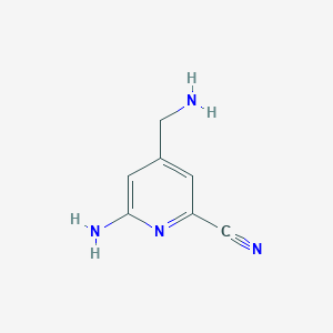 molecular formula C7H8N4 B14851364 6-Amino-4-(aminomethyl)pyridine-2-carbonitrile 