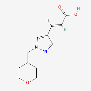 molecular formula C12H16N2O3 B1485138 (2E)-3-{1-[(oxan-4-yl)methyl]-1H-pyrazol-4-yl}prop-2-enoic acid CAS No. 2098158-27-9
