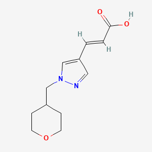 molecular formula C12H16N2O3 B1485138 (2E)-3-{1-[(氧杂-4-基)甲基]-1H-吡唑-4-基}丙-2-烯酸 CAS No. 2098158-27-9