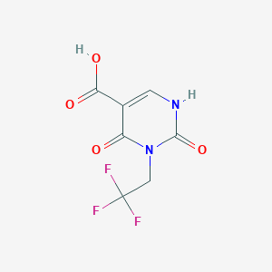 molecular formula C7H5F3N2O4 B1485141 2,4-Dioxo-3-(2,2,2-trifluoroethyl)-1,2,3,4-tetrahydropyrimidine-5-carboxylic acid CAS No. 2091525-86-7