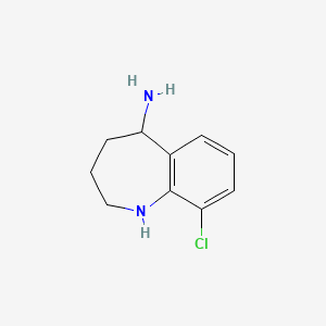 molecular formula C10H13ClN2 B14851433 9-Chloro-2,3,4,5-tetrahydro-1H-1-benzazepin-5-amine CAS No. 886367-30-2