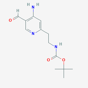 molecular formula C13H19N3O3 B14851461 Tert-butyl 2-(4-amino-5-formylpyridin-2-YL)ethylcarbamate 