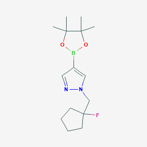 molecular formula C15H24BFN2O2 B1485148 1-[(1-fluorocyclopentyl)methyl]-4-(4,4,5,5-tetramethyl-1,3,2-dioxaborolan-2-yl)-1H-pyrazole CAS No. 2259876-58-7