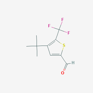 molecular formula C10H11F3OS B14851509 4-Tert-butyl-5-(trifluoromethyl)thiophene-2-carbaldehyde 