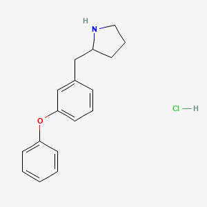 molecular formula C17H20ClNO B1485151 2-[(3-Phenoxyphenyl)methyl]pyrrolidine hydrochloride CAS No. 2060042-73-9