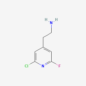 molecular formula C7H8ClFN2 B14851515 2-(2-Chloro-6-fluoropyridin-4-YL)ethanamine 